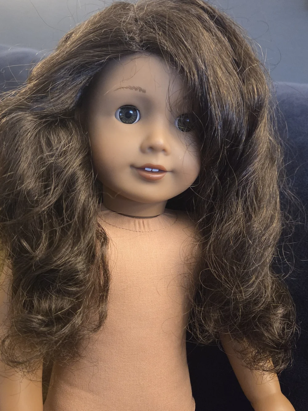 American Girl Brown-Haired Doll in Peach Outfit